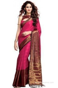 Ishin Plain Fashion Cotton Sari